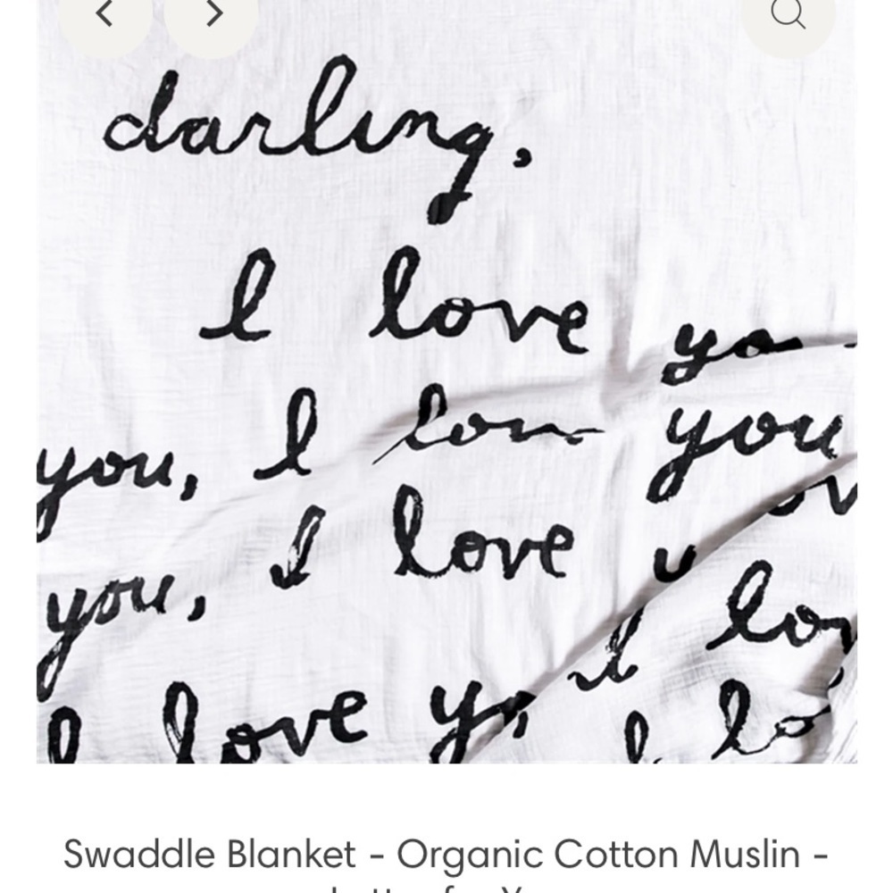Darling I Love You (Letter For You) Swaddle Blanket NWT